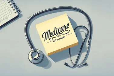 Medicare Supplement Sticky Note with Stethoscope